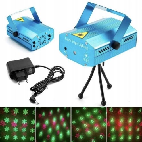  MINI-LASER-Disco-Laserprojektor + 3D-Laser-Stativ mit Schallsensor