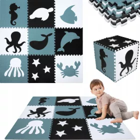    EVA-SCHAUMMATTE, GROSSES SCHAUMPUZZLE, WEICH, 180X180CM, 9PCS, PÄDAGOGISCH, XXL