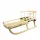 Großer Kinderschlitten aus Holz mit Rückenlehne und geflochtener Sitzfläche, 83 cm