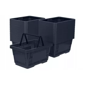 20x Einkaufskorb, 2 Griffe, 22 Liter, dunkelgrau - Set