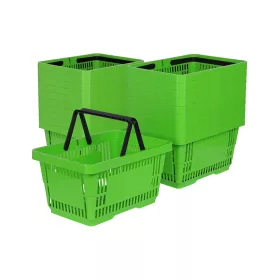 20x Korb, 2 Griffe, 22 Liter, Einkaufsset Hellgrün