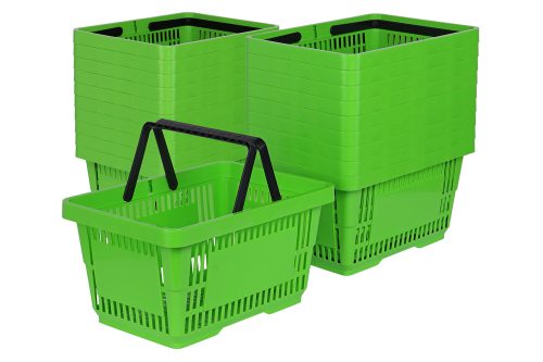 20x Korb, 2 Griffe, 22 Liter, Einkaufsset Hellgrün