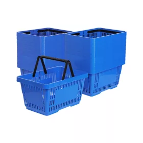 20x Einkaufskorb 2 Griffe 22 Liter, Shopping Blue Set