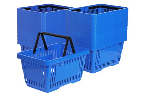 20x Einkaufskorb 2 Griffe 22 Liter, Shopping Blue Set