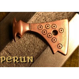  Peruns Axt – slawischer Bronzeanhänger + Riemen, Replik