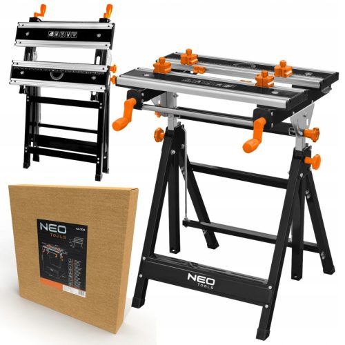  NEO Verstellbare Werkbank, Aluminium, Tragkraft 100 kg, mit Backen