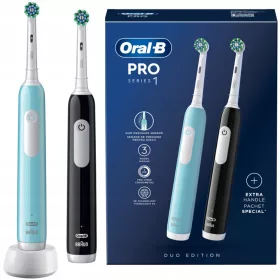    Elektrische Zahnbürste Oral-B Pro Series 1 in Blau und Schwarz, Design von Braun