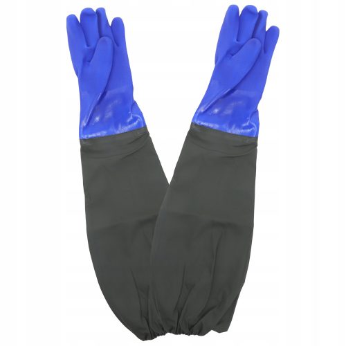  Blaue Gummihandschuhe mit Ärmeln für Herren, Ellenbogenlänge