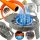 GASBRENNER-SET, GUSSEISEN-HOCKER, MINI-KOCHER