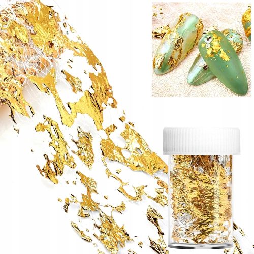  NAGELGOLDMETALLISCHES FOLIENETZ ZUR NAGELDEKORATION