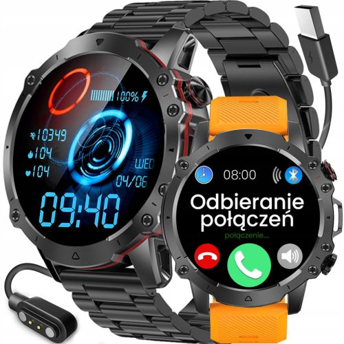  Herrenuhr SMARTWATCH Rubicon 400 mAh ANRUFE 2 Armbänder SCHRITTE SMS FB PULSE