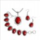  3 in 1 rotes Retro-Schmuckset