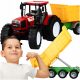  RIESIGER BAUERNTRAKTOR + MASCHINEN KIPPENWAGEN Bewegliche Teile ANTRIEB 65 CM GESCHENK
