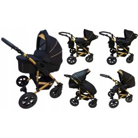  X-Trall Pram Kinderwagen schwarz und gold 3in1