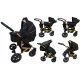  X-Trall Pram Kinderwagen schwarz und gold 3in1
