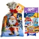  Süßigkeitenpaket Ein Satz Süßigkeiten verpackt in Weihnachtsfolie mit einem TICKET