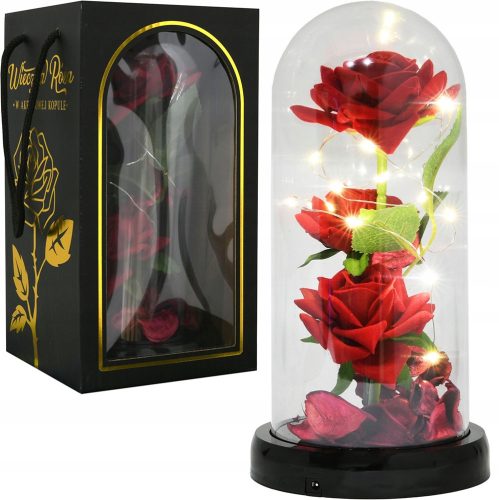 ROSE LEUCHTET UNTER DER EWIGEN KUPPEL AUS GLAS USB-KABEL FÜR EIN WEIHNACHTSGESCHENK