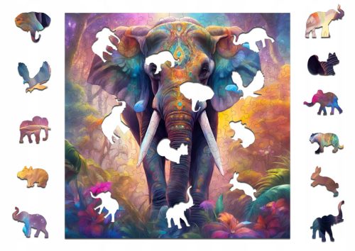  Holzpuzzle 25 x 25 cm ELEFANT 145 Teile Holzpuzzle