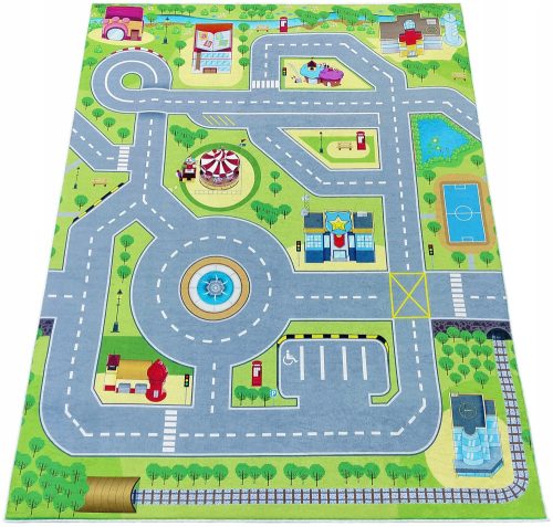  TEPPICH 120x170 STRAßEN STRAßEN AUTOS STADT ANTI-RUTSCH FÜR KINDER KINDER