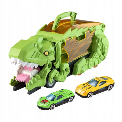  Dino-Transportwagen-Partygeschenk, Montessori-grüne Rutschbahn mit 2 Autos