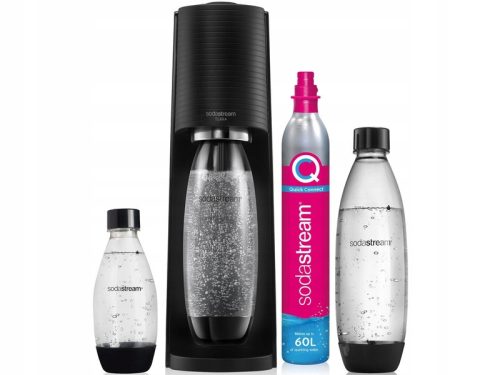  SodaStream Terra kohlensäurehaltiger Wassersprudler schwarz + 3 Flaschen