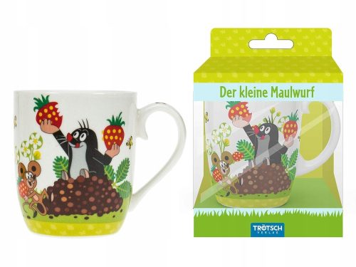  Porzellantasse mit Henkel, Maulwurf, Maus und Erdbeeren, hochwertig