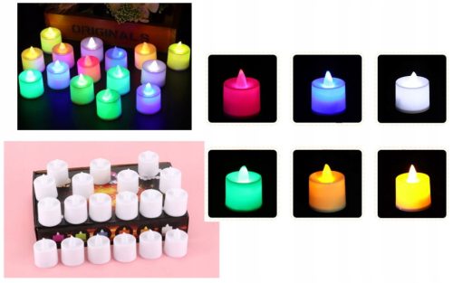  LED-Einsatz für eine Kerze, eine grüne Kerze und eine Lampe