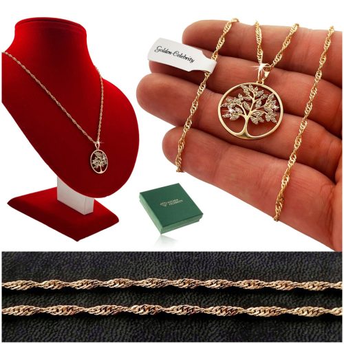  WUNDERSCHÖNE GLÜCKLICHE GLÜCKSKETTE MIT ZIRKONIA 18K GESCHENK FÜR MUTTER