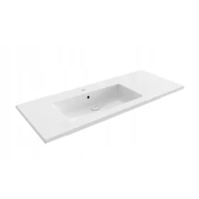   BOCCHI Waschbecken mit Arbeitsplatte und Hahnloch, 120 cm, linke Version, weiß