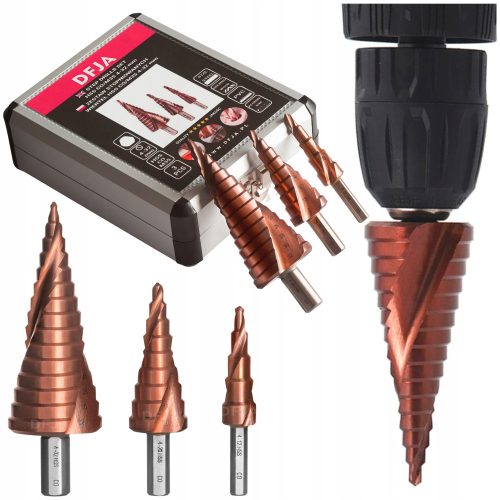 Kobalt-Stufenbohrer, konisch, 3er-Set HSS CO/M35
