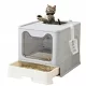  Geschlossene Katzentoilette, groß für Streu, abgedeckte Schaufel, Schublade 51 x 41 x 38
