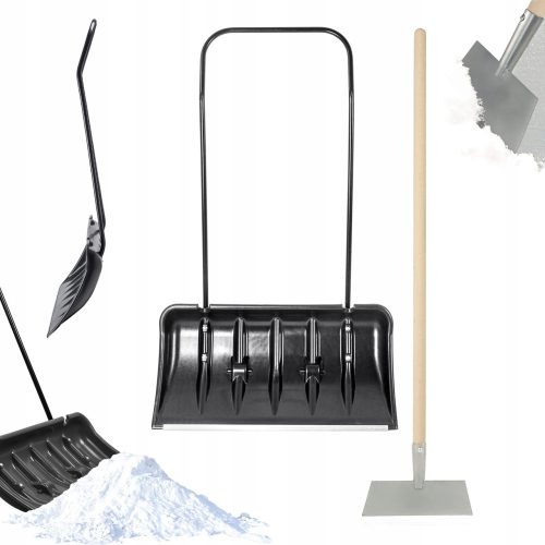 Gartenschaufeln und Rechen KADAX Schneeschieber Kunststoff 82 x 135 cm + KADAX Schneeschieber Metall 25 x 111 cm
