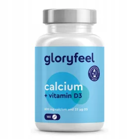   Calcium & Vitamin D3 Tabletten von GloryFeel - 180 Stück für Knochen- und Zahngesundheit