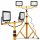 Halogene für den Außenbereich und den Garten Halogen auf einem MasterLed-Stativ 8000 lm 100 W warmweiß