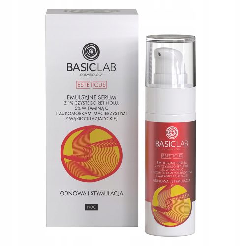 Emulsions-Serum mit 1% reinem Retinol, 5% Vitamin C und 2% Stammzellen aus Asiatischem Wassernabel - 30 ml