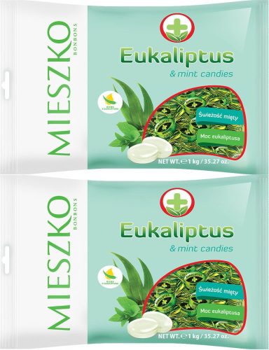 Eukalyptus-Minz-Bonbons von Mieszko, 1kg Packung x2 – Erfrischende Süßigkeit