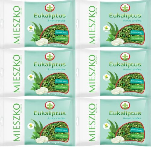Eukalyptus-Minzbonbons von Mieszko - Erfrischende Süßigkeiten 1kg (6er Pack)