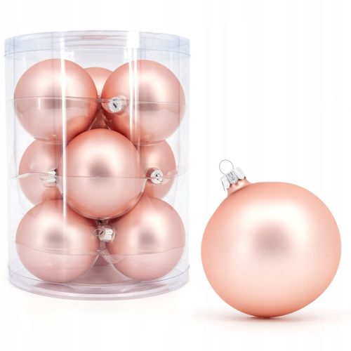  Weihnachtskugeln aus Glas 8 cm, rosa matt