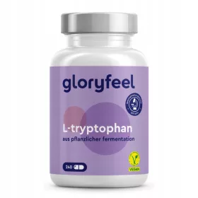   Gloryfeel L-Tryptophan Kapseln - 240 Stück, 100% Vegan, Hochdosiert für 8 Monate