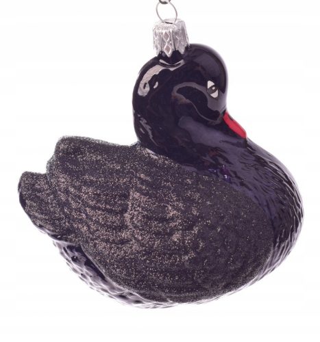  GLAS-WEIHNACHTSKUGEL SCHWAN, GROSS, WEISS