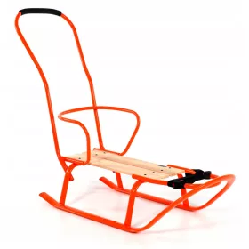    POLNISCHER MEGA-SOLID-SCHLITTEN für Kinder mit Schieber und Rückenlehne TAKO LINEA FLUO