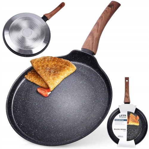 Bratpfannen Vilde Black & Wood Pfannkuchenpfanne, 26 cm, Granit