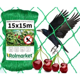    Dicht gewebtes Netz gegen Vögel und Stare PREMIUM BAUMSCHUTZ 15x15m