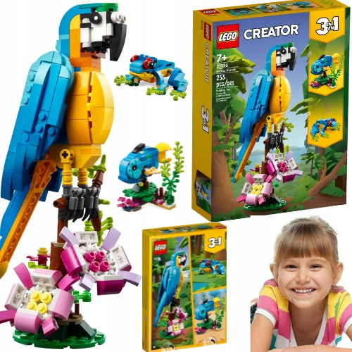  LEGO Creator 3 in 1 31136 Exotischer Papagei 3in1 + WEIHNACHTSKARTE KARTEN Umschlag Fröhlicher Weihnachtsmann