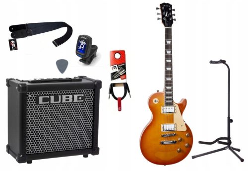  E-GITARRE + VERSTÄRKER 10W TUNER-SET