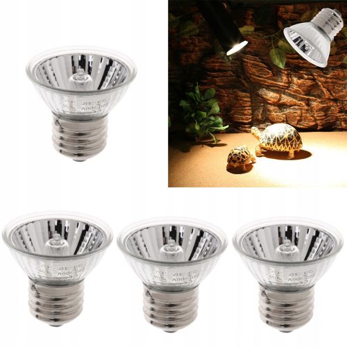  4x E27 UVA UVB Haustier Reptilien Heizstrahler Sonnenlampe Halogenlampe 50W