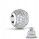  SILBERNE CHARMS-PERLE FÜR ARMBAND MIT ZIRKONIA 925