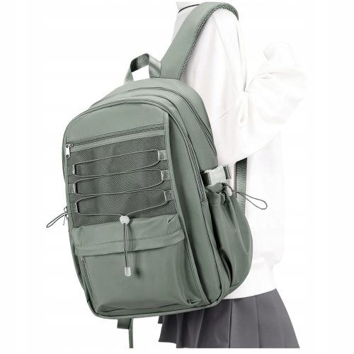  Schulrucksack mit mehreren Fächern, Grüntöne, 18 Jahre
