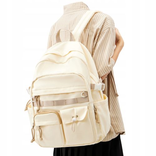  Schulrucksack mit mehreren Fächern. Blautöne