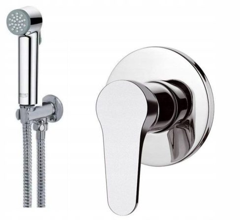 Unterputz-Bidetarmatur von Daniel/Grohe. Chrom-Bidet-Set